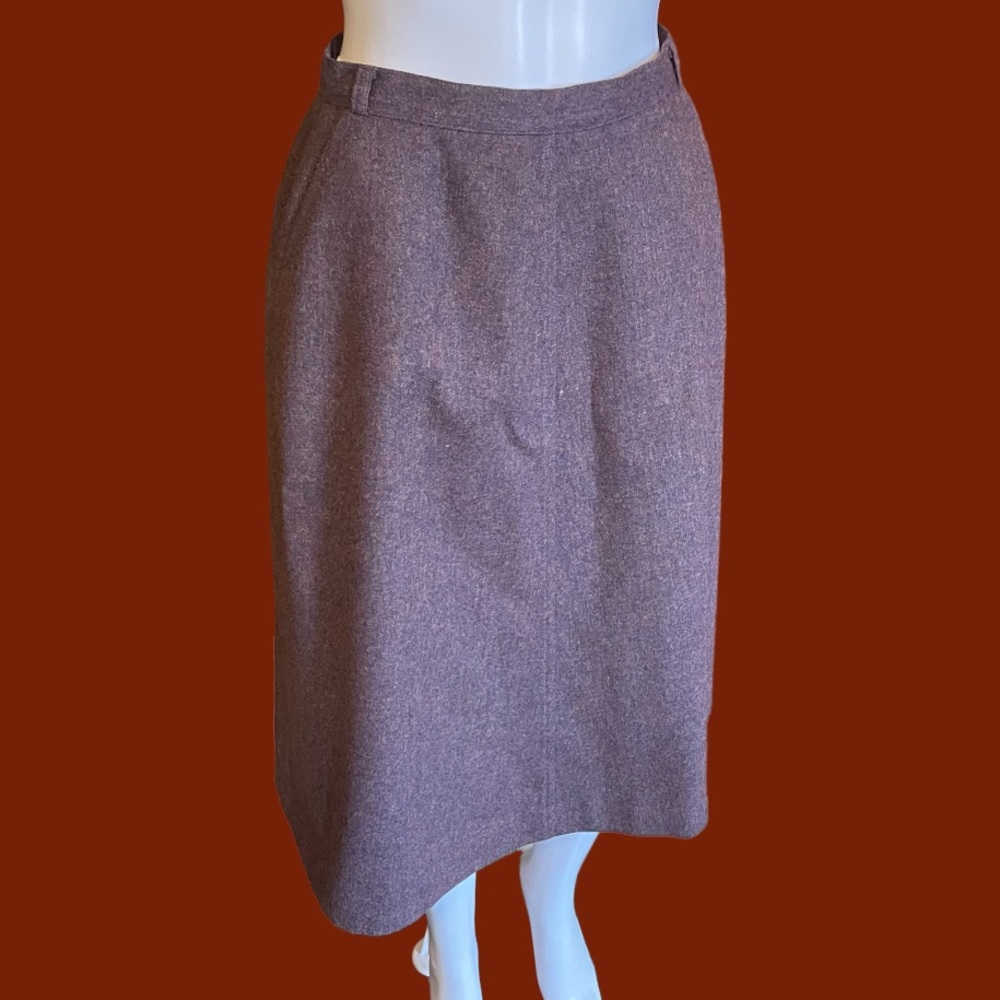 Vintage John Meyer wool skirt purple brown